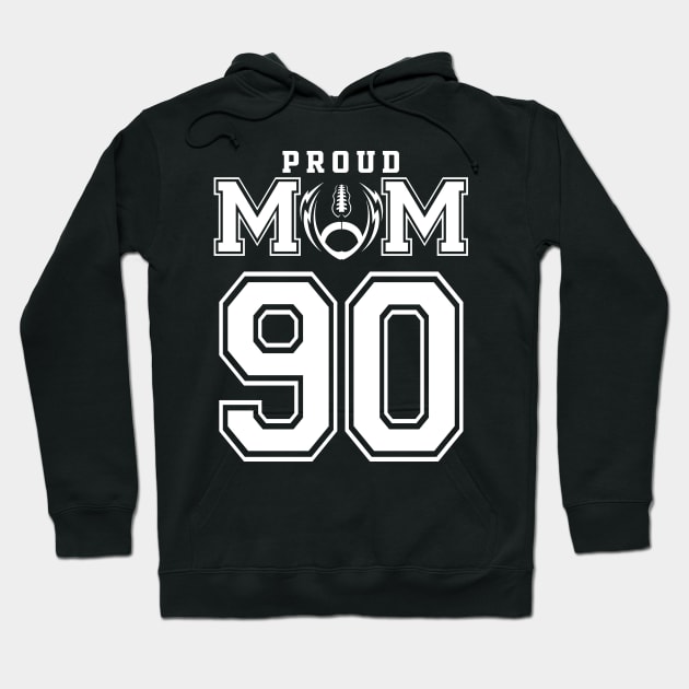 Custom Proud Football Mom Number 90 Personalized For Women Hoodie by Just Another Shirt